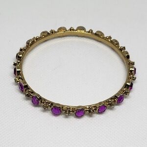 Elegant Gold and Purple Bangle Bracelet